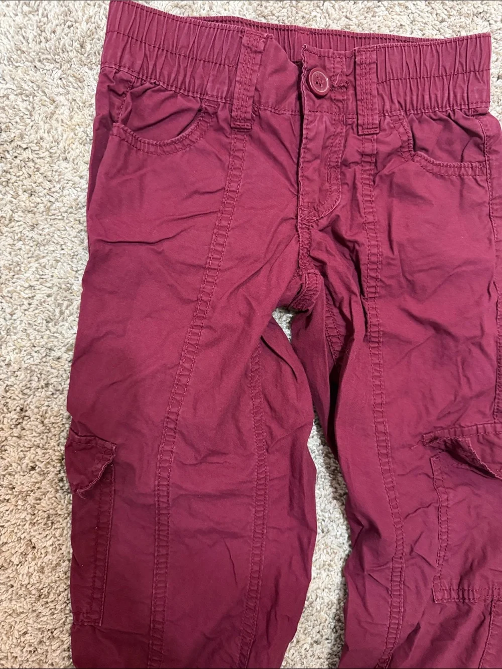 Justice Girls Burgundy Cargo Joggers Size 6